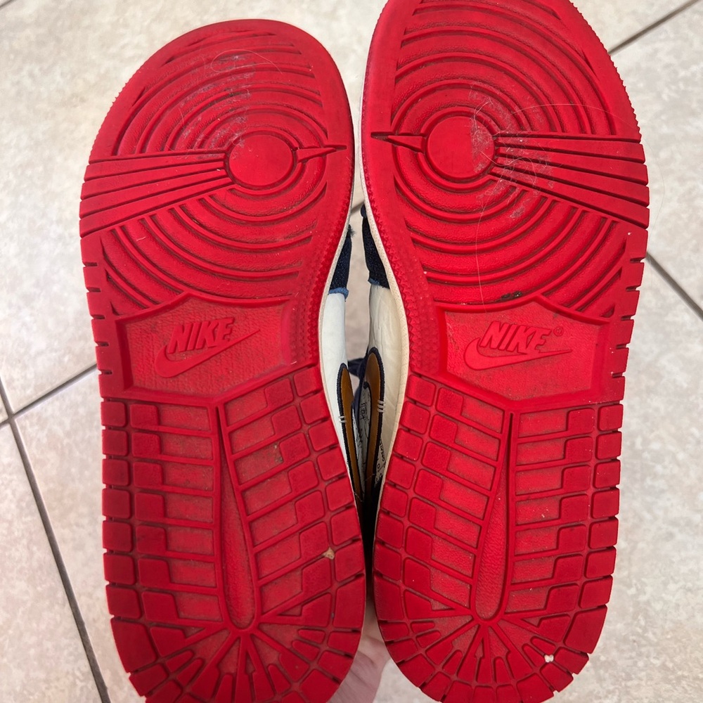 Nike Air Jordan 1 Mid SE Navy Red Take Flight Airplane Sneakers Big Kids 5.5Y - Picture 8 of 11